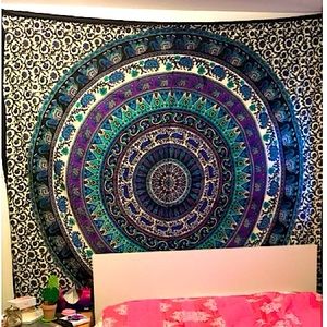 Huge Purple Blue Mandala Tapestry